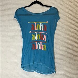 Mossimo Supply Co. Blue Tee with Yellow Accent